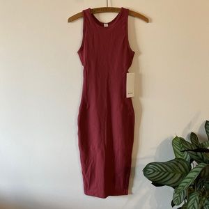 LULULEMON Brunch & Back Chianti Red Ribbed Cutout Racerback Dress Chianti Red 2